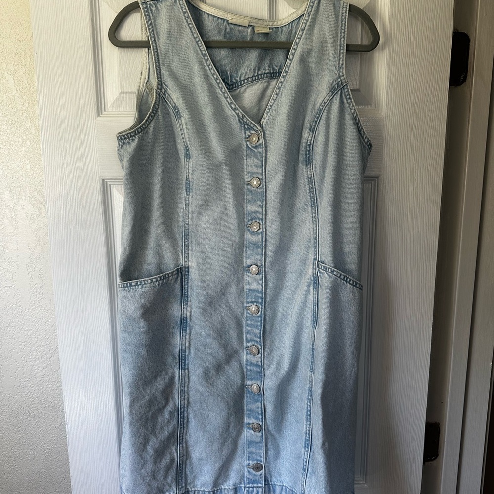 Levi's Blue Sleeveless V-Neck Mini Sundress